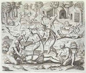 Cannibals in Darien, Panama, capturing Spaniards Cannibals in Darien, Panama, capturing Spaniards