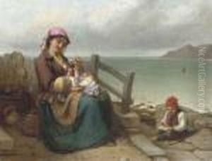 Mother And Child By The Seaside
