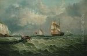 Shipping Off The South Coast by William Broome Of Ramsgate