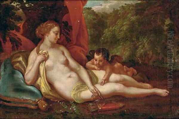 Venus and Cupid in a landscape - view 1