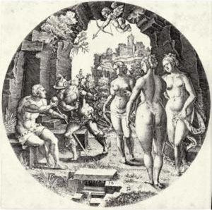 The Judgement Of Paris (bartsch 11, Hollstein 16) by Hans Brosamer