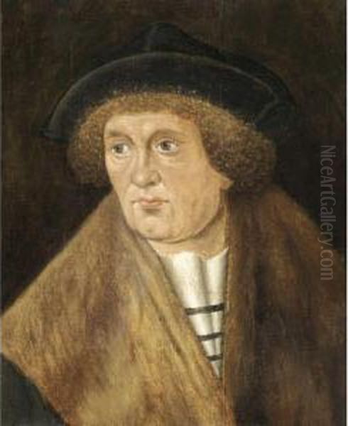 Portrait Of A Gentleman, Half Length, Wearing A Fur-lined Coat And A Black Hat - view 1