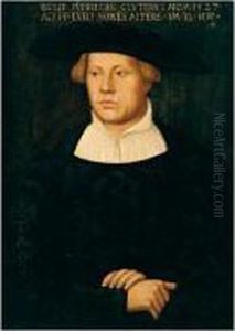 Portrait Of Wolff Fuerleger, 
Aged 32, Three Quarter Length, Wearing An Embroidered Black Coat