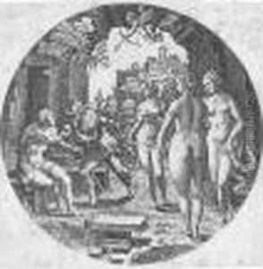 The Judgement Of Paris (b.11; Holl.16) by Hans Brosamer