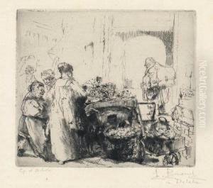 Dans La Rue * Le Picotin * Scene D'interieur * by Auguste Brouet