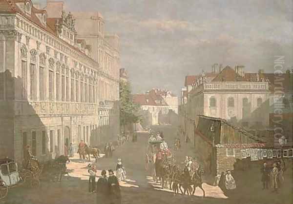 Figures in a continental street - view 1