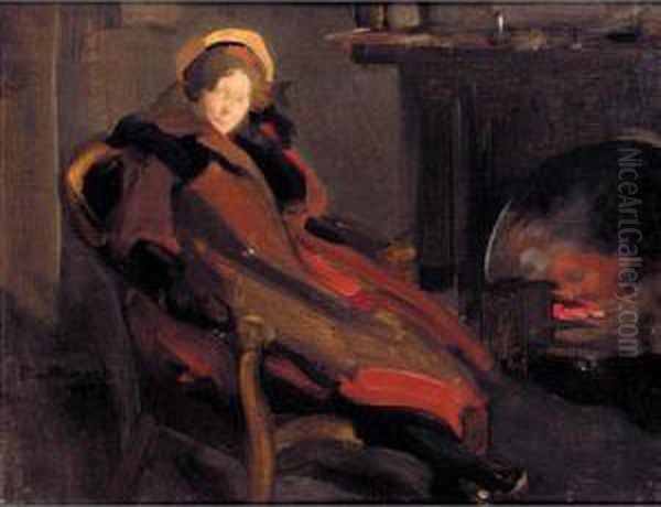 A Lady By The Fireside - view 1