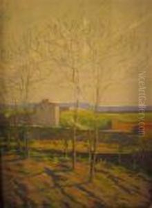 Paysage De Campagne Aux Arbres Effeuilles by Eugene Brouillard