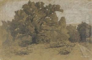 Le Chemin Au Grand Chene by Eugene Brouillard