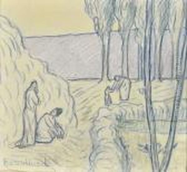 Femmes Et Enfant Dans Un Paysage - view 1