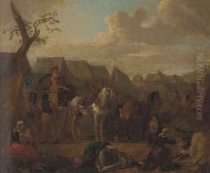 A military encampment