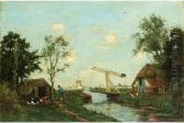 A Polder Landscape With A Drawbridge - view 1