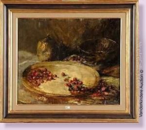 Nature Morte Aux Cerises by Jules Brouwers