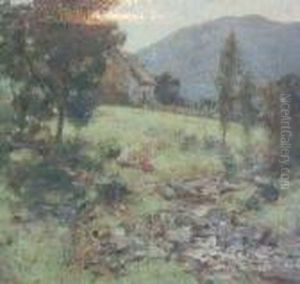 Children By A Burn by Alexander Kellock Brown
