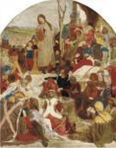 A Study For Chaucer At The Court Of Edward Iii by Ford Madox Brown