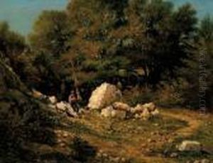A Traveller Resting By The Roadside by George Loring Brown