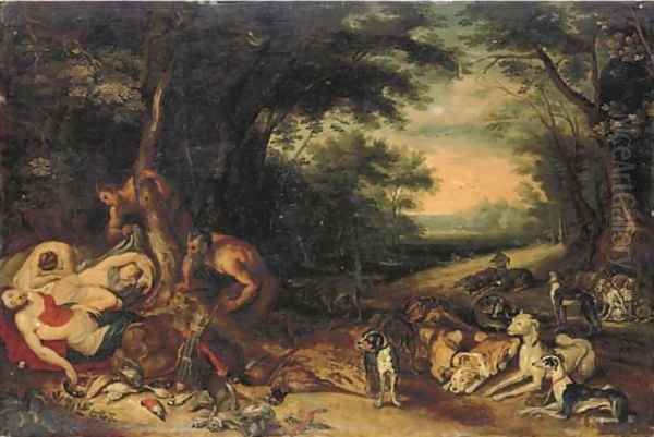 Diana and her nymphs sleeping with satyrs approaching - view 1