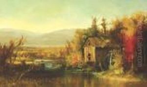 Mill On The Saco River In An Extensive White Mountain Landscape by Harrison Bird Brown