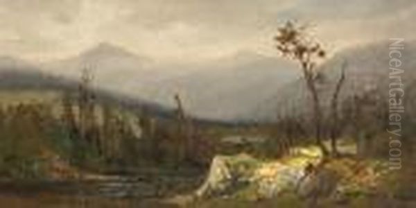 River By A Mountainside - view 1