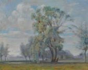 Trees In A Landscape by John Alfred Arnesby Brown