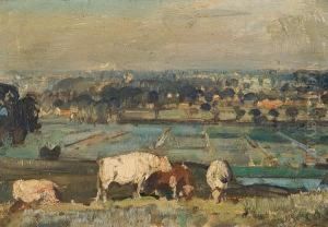 The Hilltop Near Beccles And The Pair A Fenland Landscape With Cattle And Windmill The Hilltop Near Beccles And The Pair A Fenland Landscape With Cattle And Windmill