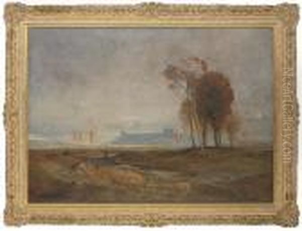 A Figure In An Extensive Landscape With A Castle Beyond - view 1