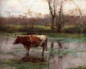 Cattle On Haddiscoe Marsh by John Alfred Arnesby Brown