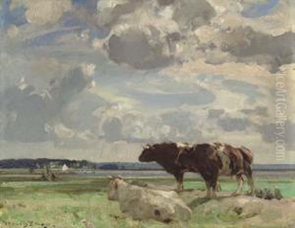 Cows Grazing On A Marsh - view 1