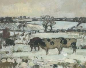 Cattle In A Winter Landscape Cattle In A Winter Landscape