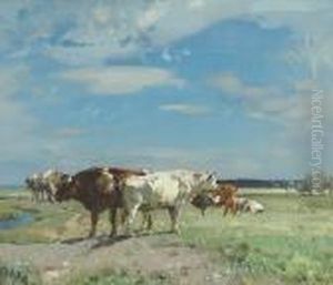 Silvery Morning On The Marshes by John Alfred Arnesby Brown