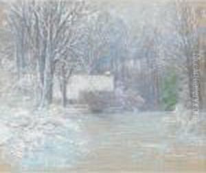 House In The Woods, Winter by John Appleton Brown