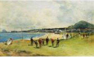 Playing The First Hole At Point Garry, North Berwick Playing The First Hole At Point Garry, North Berwick