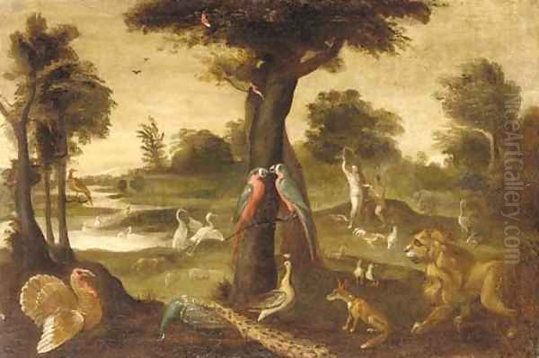 Adam and Eve in the garden of Eden - view 1