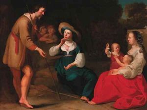 A shepherd family by Abraham Bloemaert