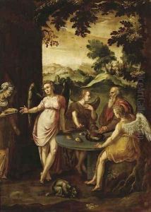 Abraham and the Three Angels by Abraham Bloemaert