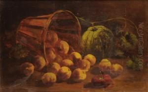 Still Life With Peaches, Cantaloupe, And Tomato by William Mason Brown