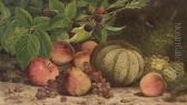 Still Life With Melon, Grapes, Peaches, Pears And Black Raspberries - view 1