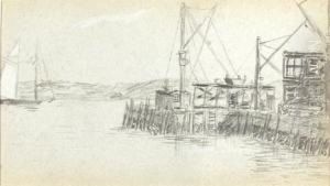 Dock Scene. by George Elmer Browne