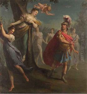 Armida enchanting Rinaldo; and The warriors in Armida's garden by Claudio Francesco Beaumont
