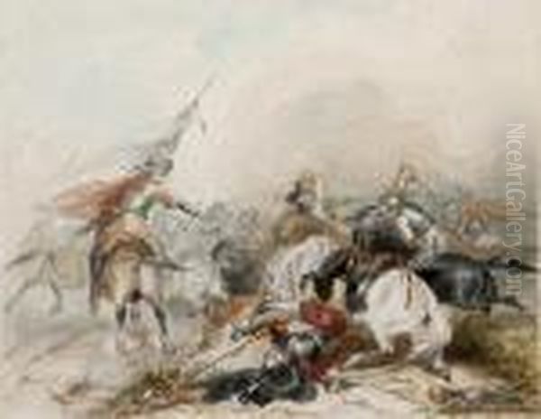 Battle Scene Between Cavaliers And Roundheads - view 1