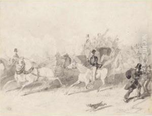 Coach And Horses by Hablot Knight Browne