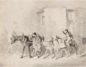 A Harras Of Horses by Hablot Knight Browne