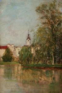 Kastely A Vizparton by Lajos Bruck