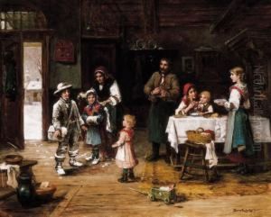 Arrival At Home by Lajos Bruck