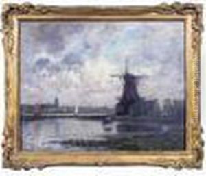 Vue De Port En Hollande by Victor Brugairolles