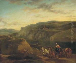 An Italianate landscape with shepherds and their flocks