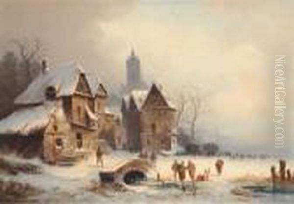 Skaters By A German Hamlet - view 1