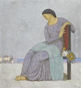 Sitzende Frau by Hans Bruhlmann