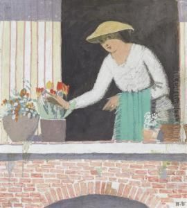 Madchen Am Fenster by Hans Bruhlmann