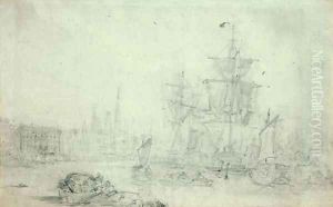 Shipping in the Bacino di San Marco, Venice by Richard Parkes Bonington